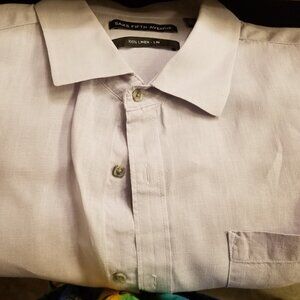 Saks Fifth Avenue 100% linen short sleeve shirt.
